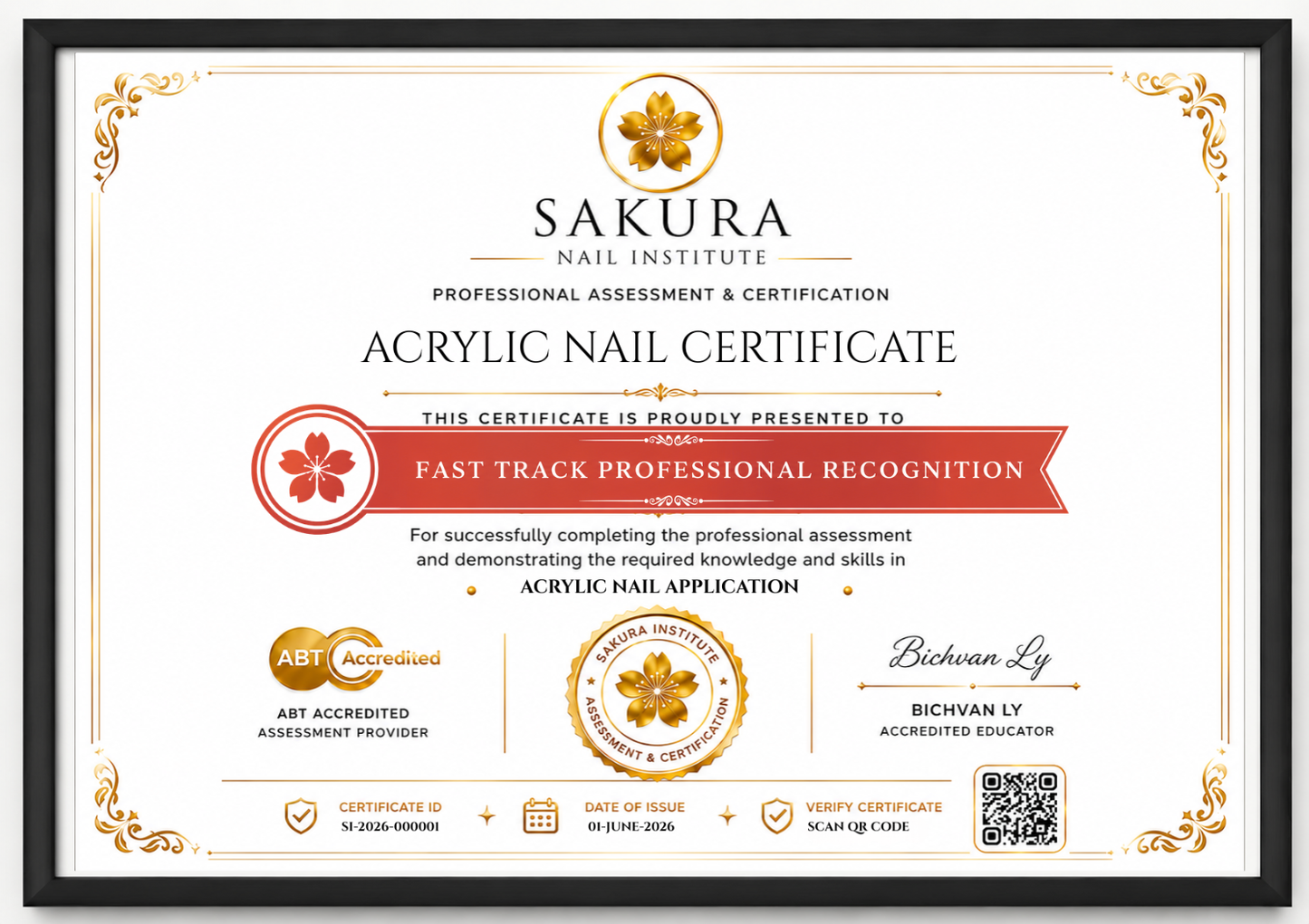 Acrylic Nail Certificate (ABT Accredited) – Fast Track Professional Assessment