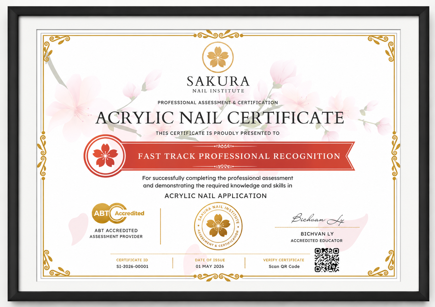 Acrylic Nail Certificate (ABT Accredited) – Fast Track Professional Assessment